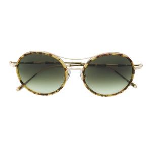 MATSUDA M3050 Round Sunglasses, Tokyo Tortoise with Sage Gradient Lenses